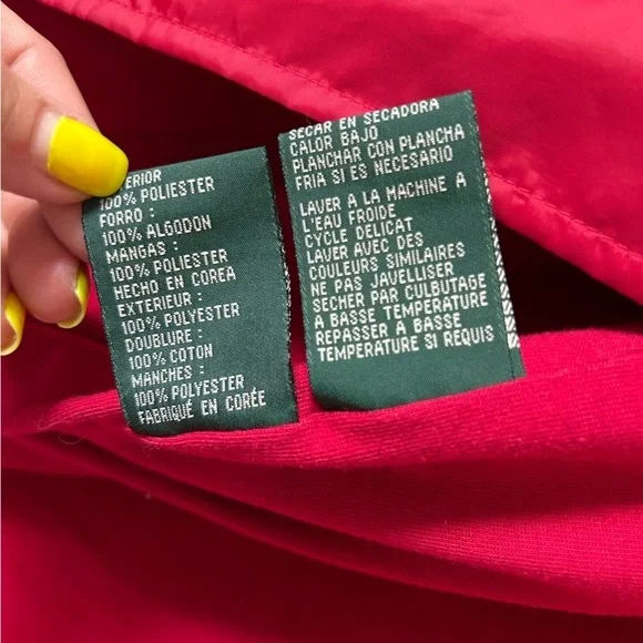 Ralph Lauren Vintage Women’s 90s Retro Red Windbreaker Zip Up Jacket - Picture 5 of 13